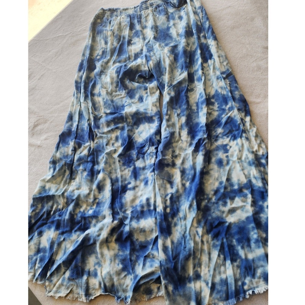 🌊BOHO VIBES✨️Split Wide Leg Tie-Dye Pants loose Y2K boho flowy - Picture 7 of 8